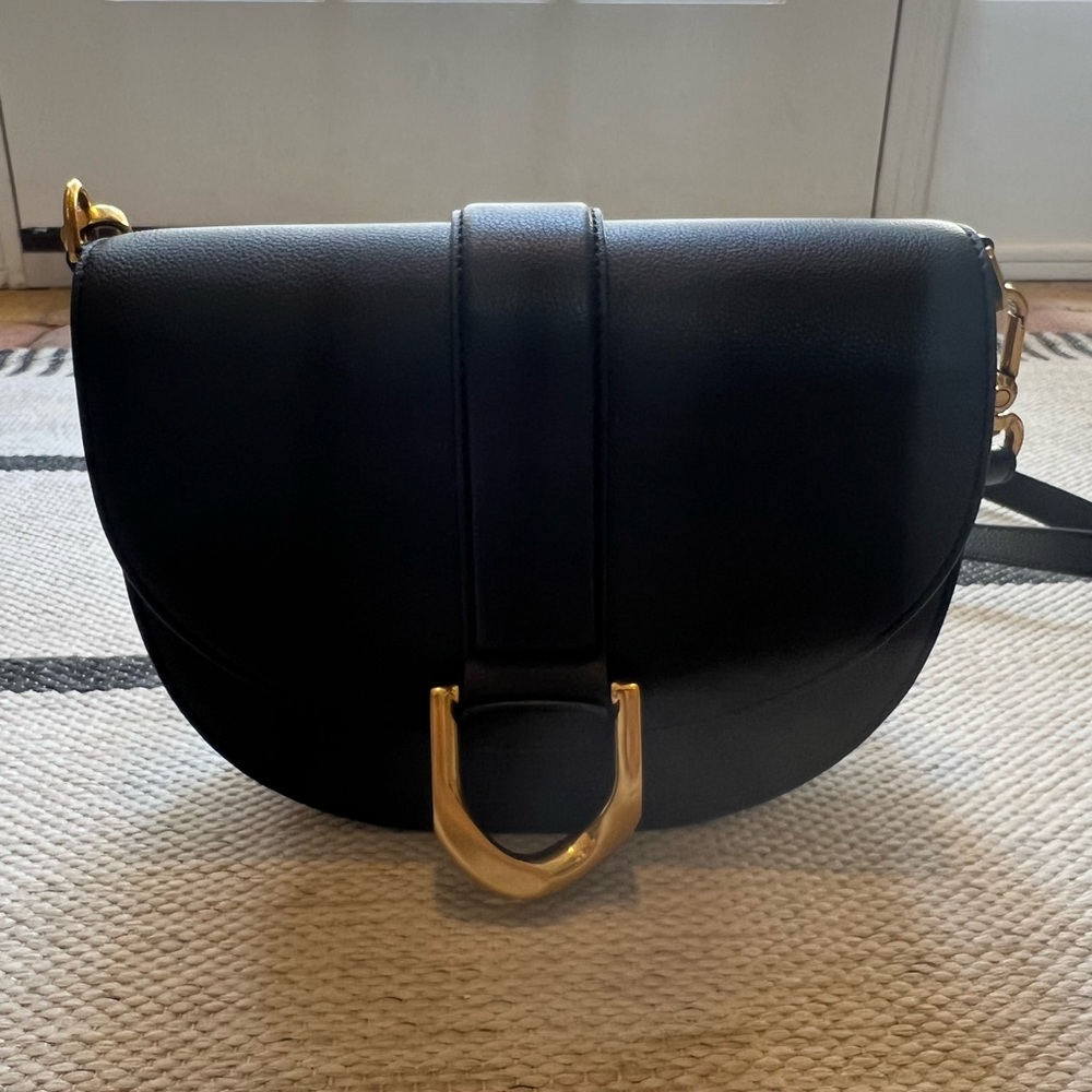 Charles & Keith crossbody/shoulder strap black genuine leather bag
